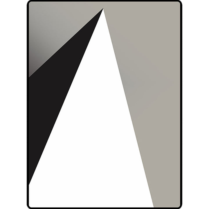 Modern living room rug in gray and white, color block triangle print, rug made of polyester, washable area rug | Bowlift