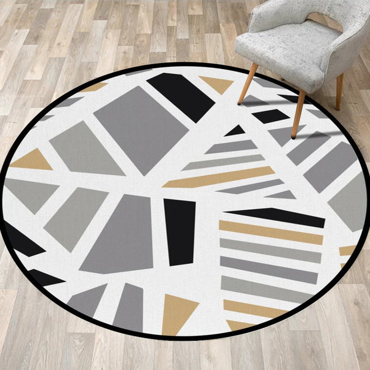 Simple modern rug in gray geometric pattern rug polyester pet-friendly rug for home decoration | Bowlift
