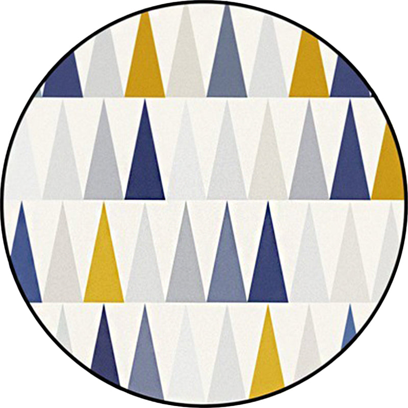 Ivory Bedroom Carpet Modern Geometric Triangle Pattern Carpet Polyester Non-Slip Back Carpet | Bowlift