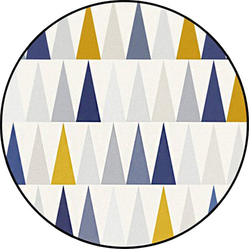 Ivory Bedroom Carpet Modern Geometric Triangle Pattern Carpet Polyester Non-Slip Back Carpet | Bowlift