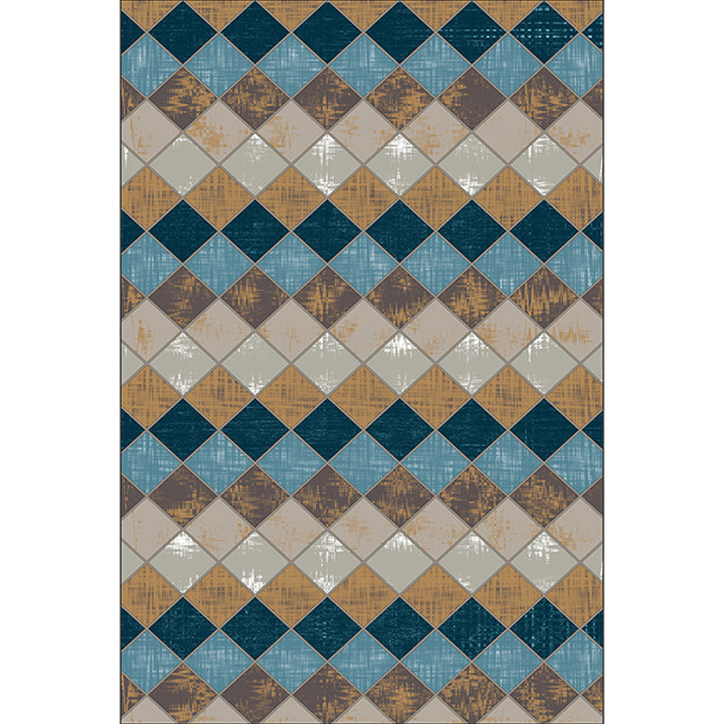 Colorful Bedroom Rug Modern Geometric Diamond Pattern Area Rug Polyester Stain Resistant Rug | Bowlift