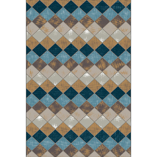 Colorful Bedroom Rug Modern Geometric Diamond Pattern Area Rug Polyester Stain Resistant Rug | Bowlift