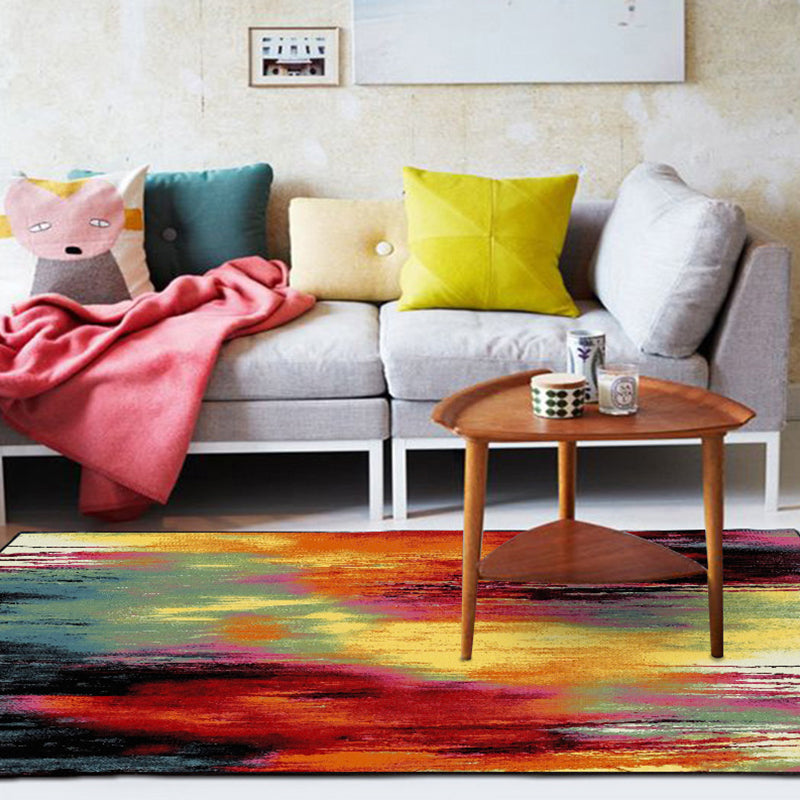 Colorful Bedroom Carpet Modern Abstract Painting Pattern Carpet Polyester Non-Slip Back Carpet | Bowlift