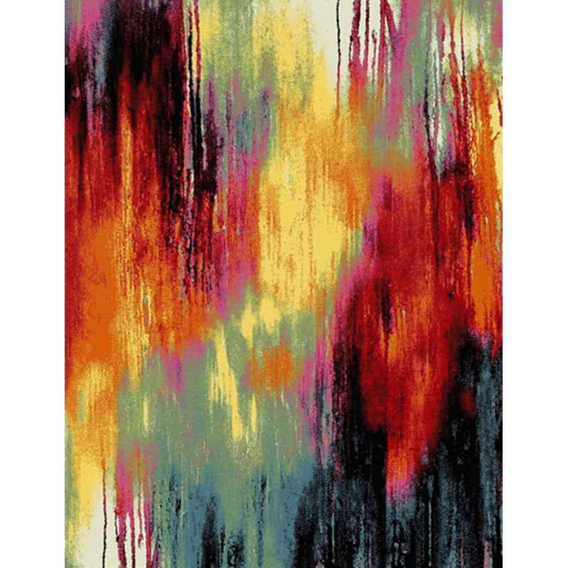 Colorful Bedroom Carpet Modern Abstract Painting Pattern Carpet Polyester Non-Slip Back Carpet | Bowlift