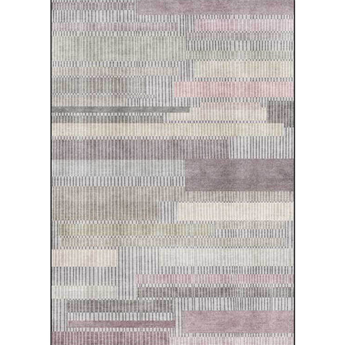 Gray Bedroom Rug Modern Abstract Striped Rectangle Pattern Area Rug Polyester Washable Pet-Friendly Rug | Bowlift