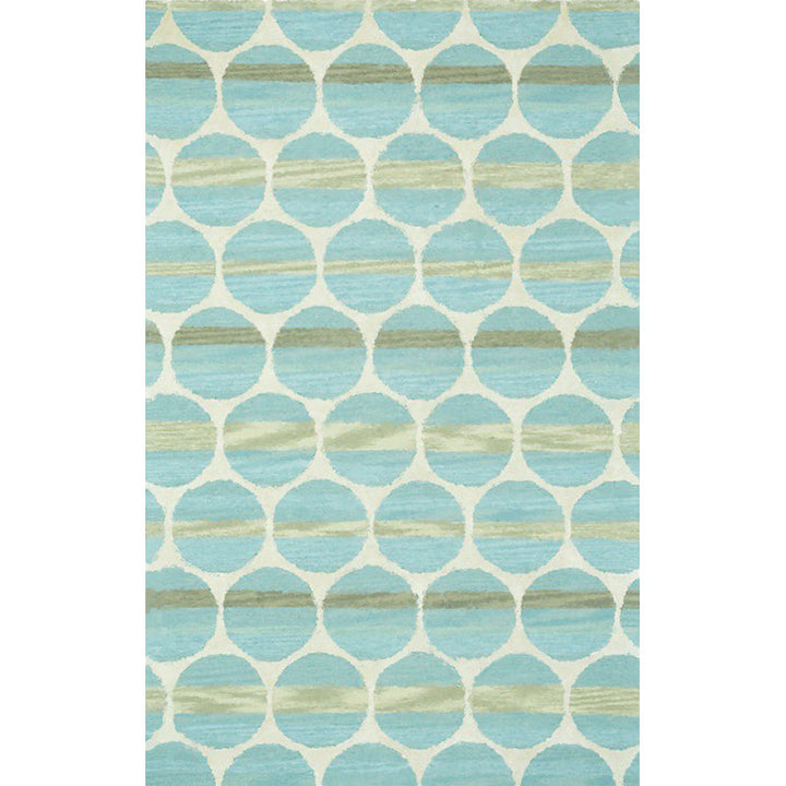 New Modern Carpet in Turquoise Geometric Circle Pattern Carpet Polyester Machine Washable Flooring for Home Decor | Bowlift