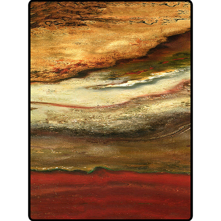 Modern living room rug in red and green Abstract stone texture printed rug Polyester non-slip rug | Bowlift