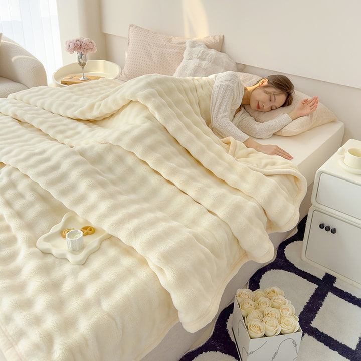 Milk fiber fleece throw blanket, extra soft, various sizes