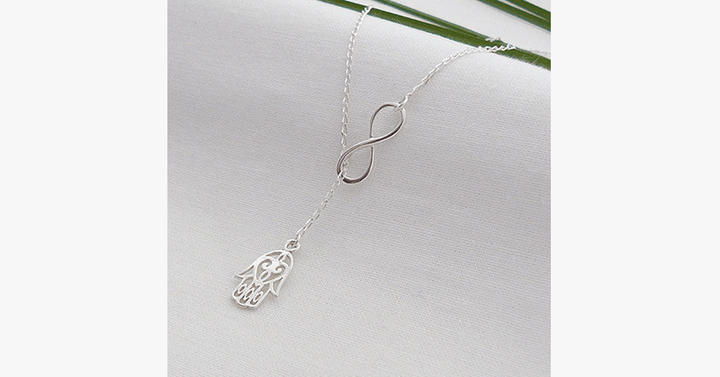 BowLift | Infinite Happiness Pendant Necklace in Silver Color - Gives a fashionable and unique look
