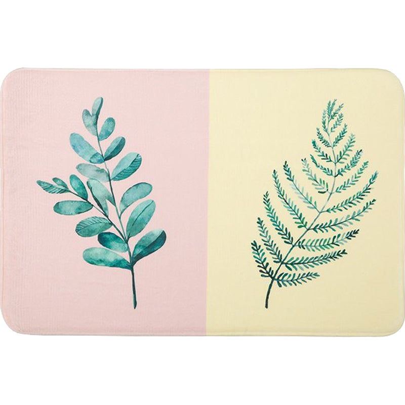 BowLift | Casual Kids Rug in Pink and Yellow Botanical Cactus Aloe Pattern Rug Polyester Non-Slip Rug for the Children's Room