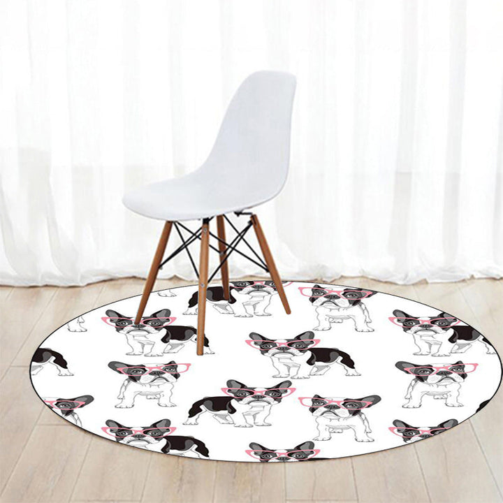BowLift | Unique Kids Rug in White and Brown Animal Dog Food Pattern Carpet Polyester Stain Resistant Rug for Children's Room