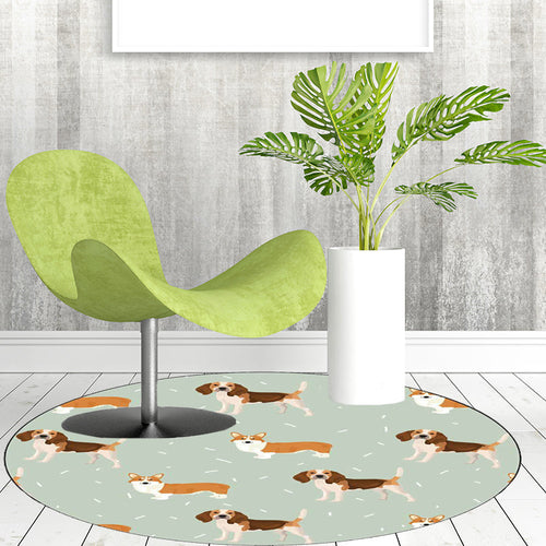 BowLift | Unique Kids Rug in White and Brown Animal Dog Food Pattern Carpet Polyester Stain Resistant Rug for Children's Room