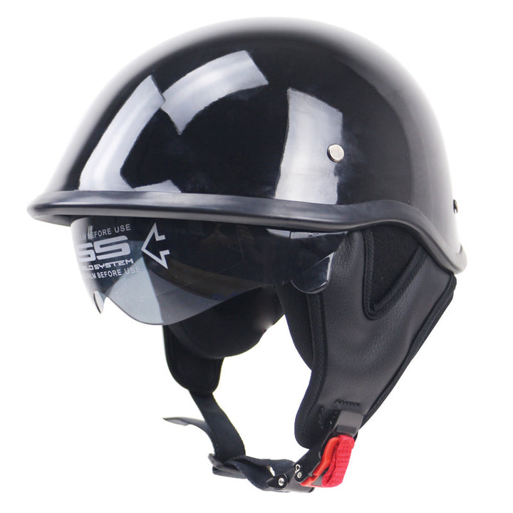 Classic Half-Shell Motorcycle Helmet with Visor Bowlift