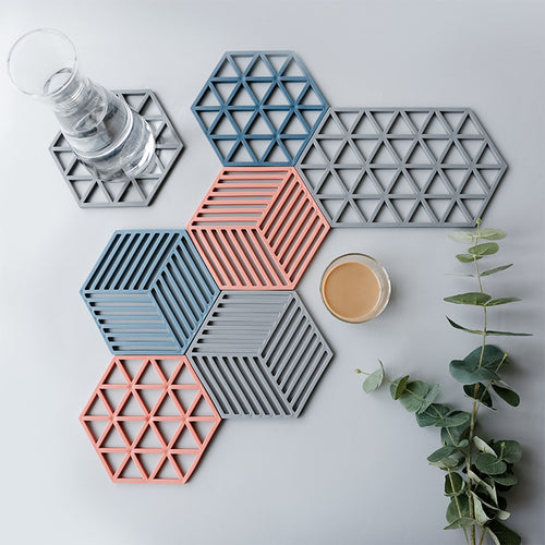 Unisex Silicone Coaster with Modern Geometric Design Bowlift