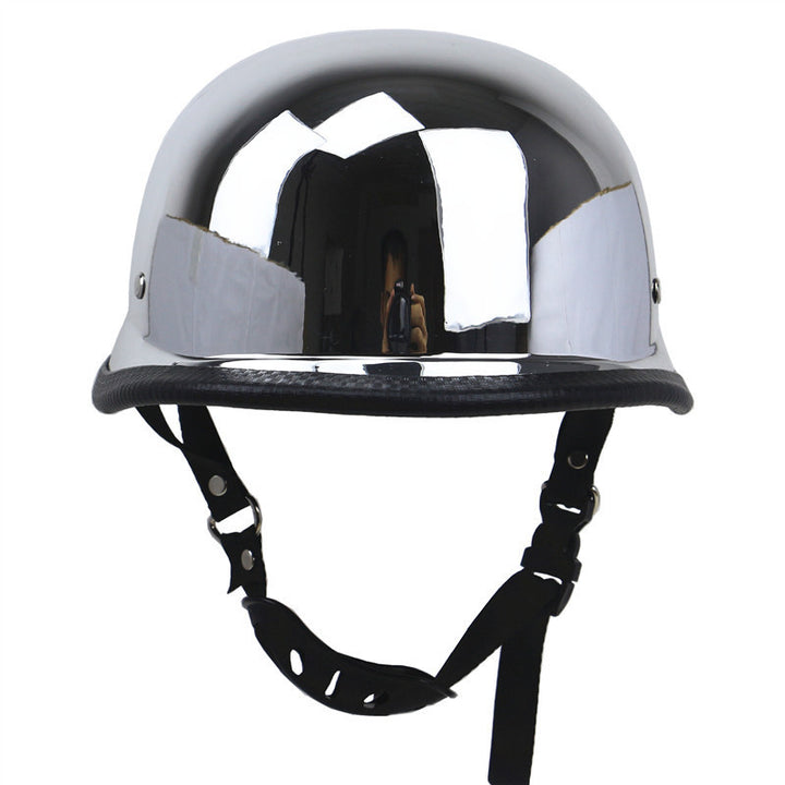 Vintage Chrome Motorcycle Helmet Bowlift