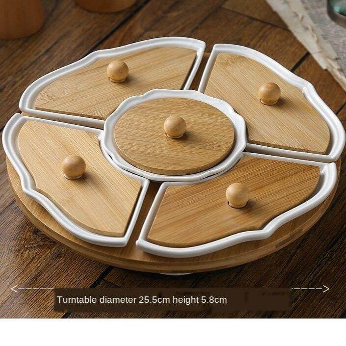 BowLift | Five Grid Rotating Ceramic Breakfast Platter
