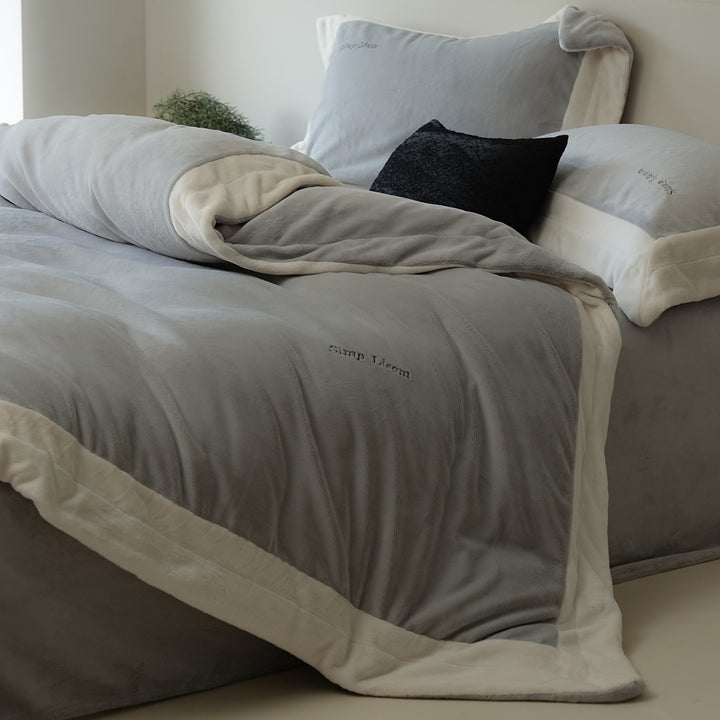 Milk fiber fleece duvet cover set, extra warm