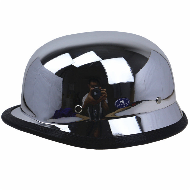 Vintage Chrome Motorcycle Helmet Bowlift