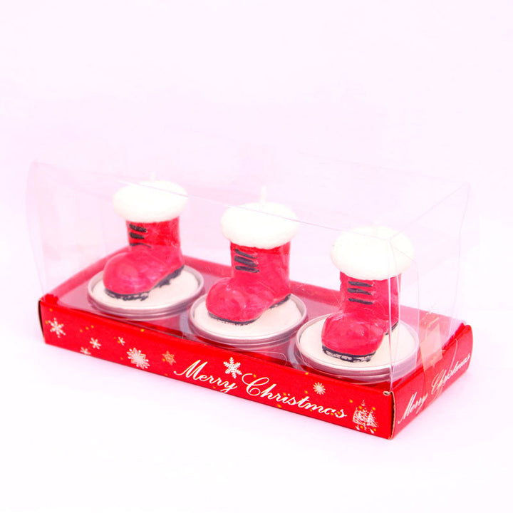 Festive Boot-Shaped Candle Set Bowlift