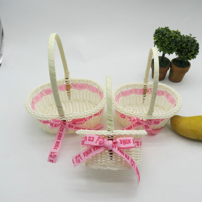 Baby Shower Decorative Woven Basket Bowlift