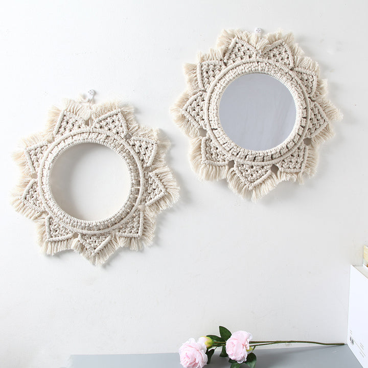 Macrame Decorative Wall Mirror Bowlift