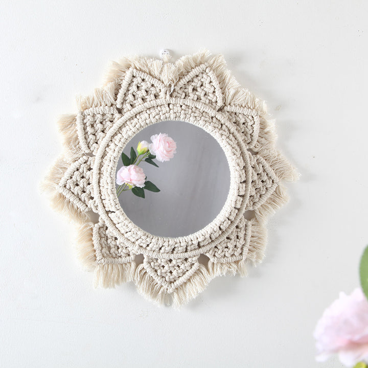 Macrame Decorative Wall Mirror Bowlift