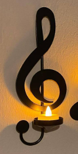 Black Music Note Wall Light Bowlift