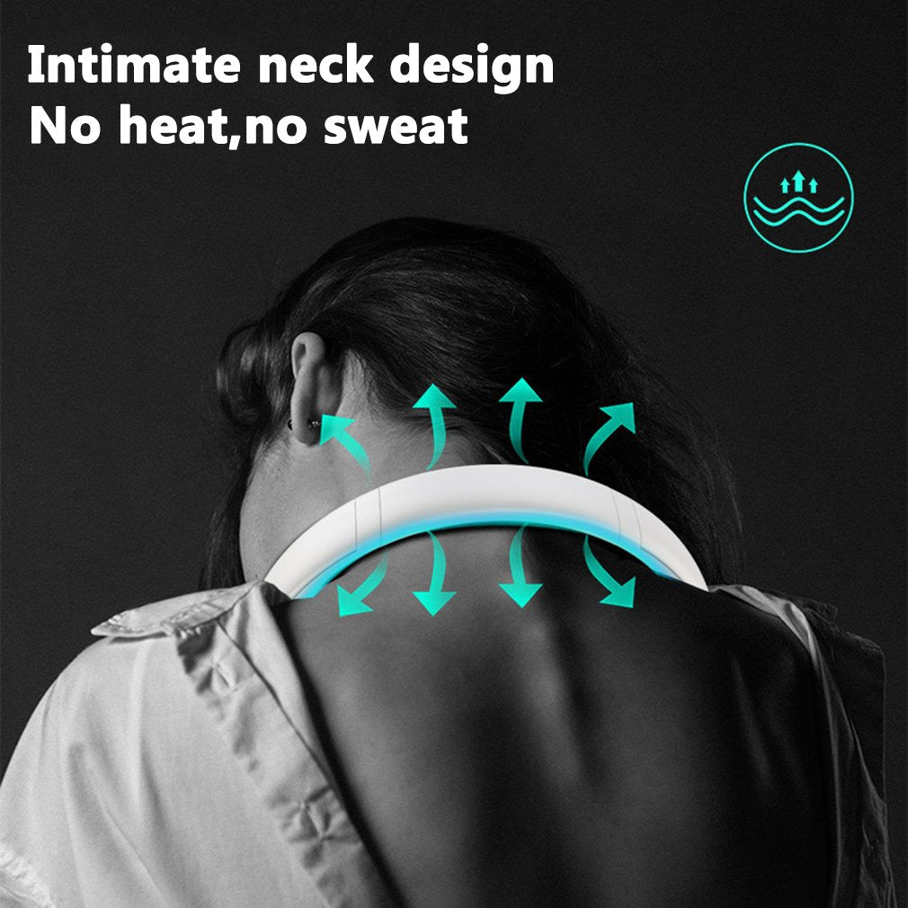 1pc Portable Neck Fan Electric Wireless Fan Rechargeable USB Mini Fan Bladeless Personal Fan Hanging Neck Cooler For Outdoor Sports | Bowlift
