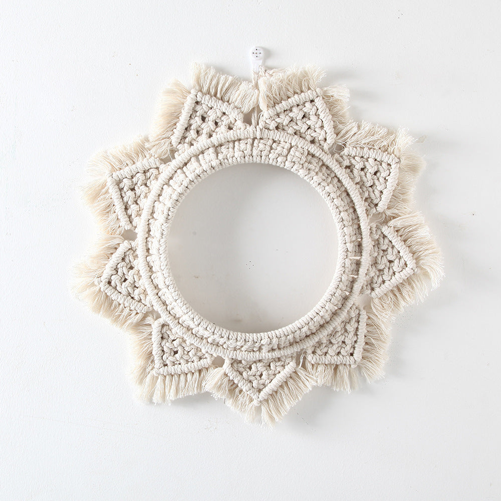 Macrame Decorative Wall Mirror Bowlift
