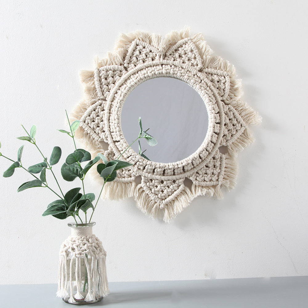 Macrame Decorative Wall Mirror Bowlift