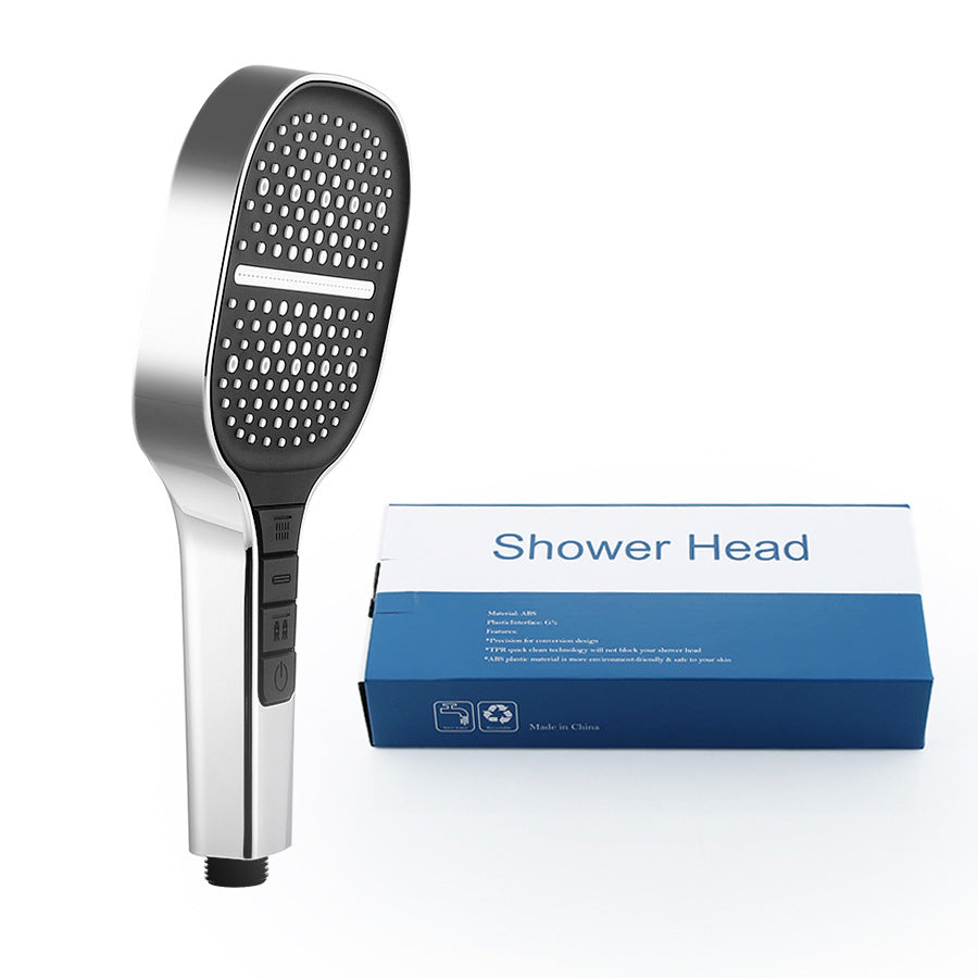 HydraLux 7-Settings Shower Head – Water-Saving & Anti-Scale – Square Chrome | Bowlift