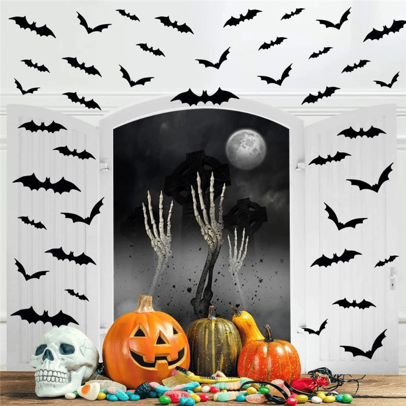 BowLift | Wall Stickers 3D Halloween Bat Decorations Set