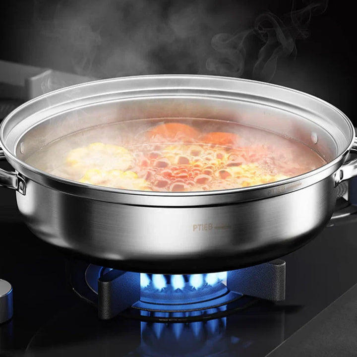 BowLift | Stainless Steel 3-Tier Steamer with Handles & Glass Lid – Healthy, Efficient Cooking