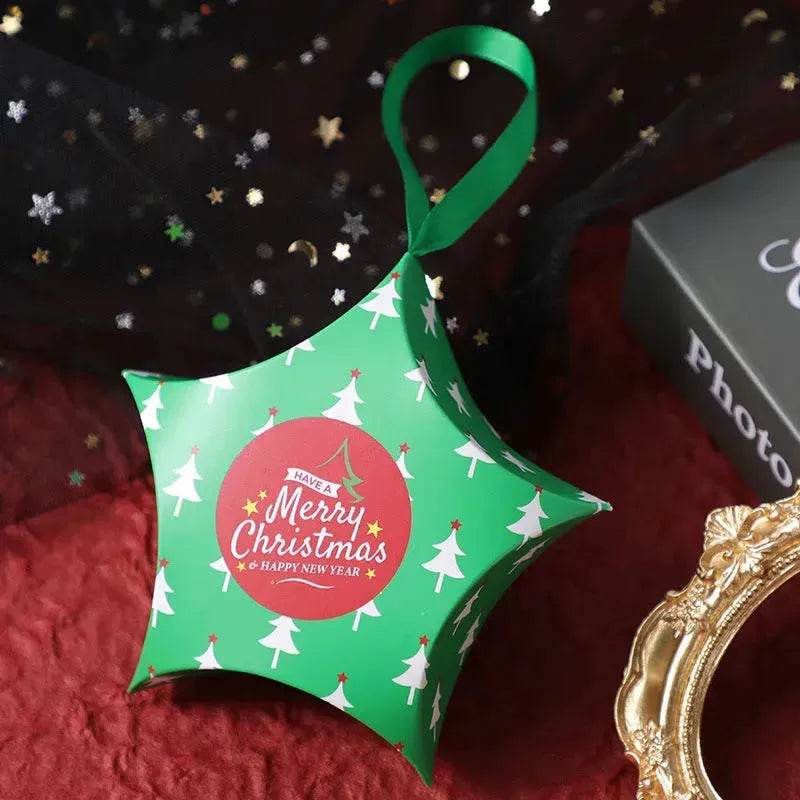 BowLift | Christmas Gift Boxes Santa Claus Candy Box Star Shape Merry Christmas Boxes Bags for Home New Year Xmas Decor Kids Gifts