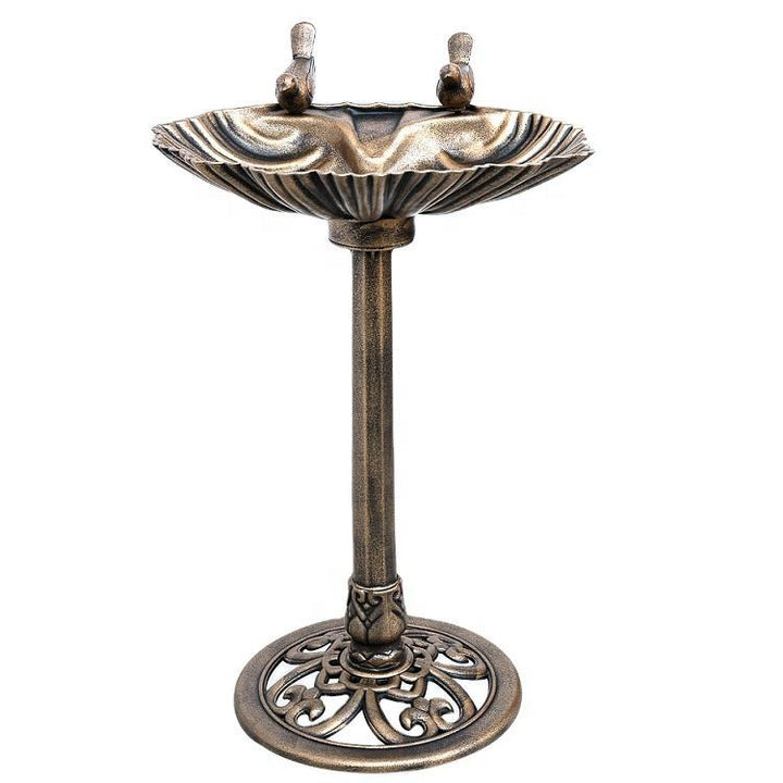 Birdbath in Shell Shape with Optional Solar Fountain