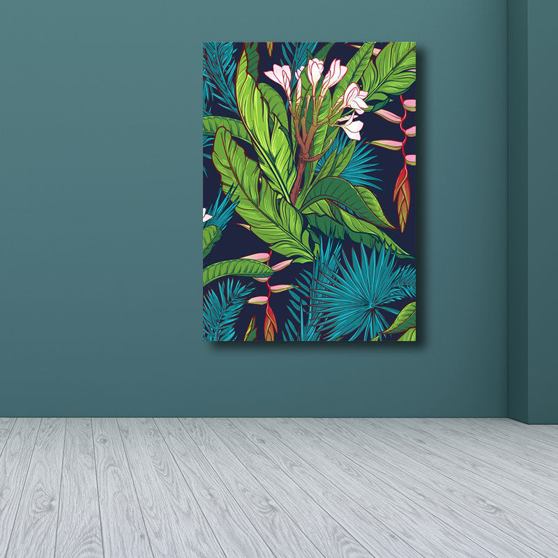BowLift | Tropics Magnolia and Plant Painting for Living Room Canvas in Green, multiple sizes available