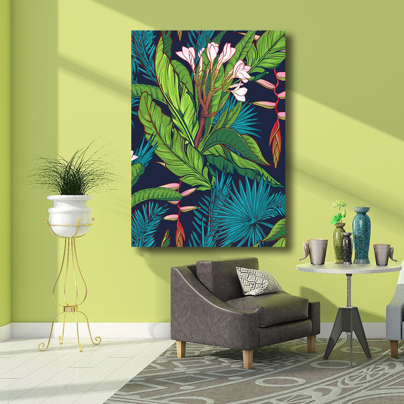 BowLift | Tropics Magnolia and Plant Painting for Living Room Canvas in Green, multiple sizes available