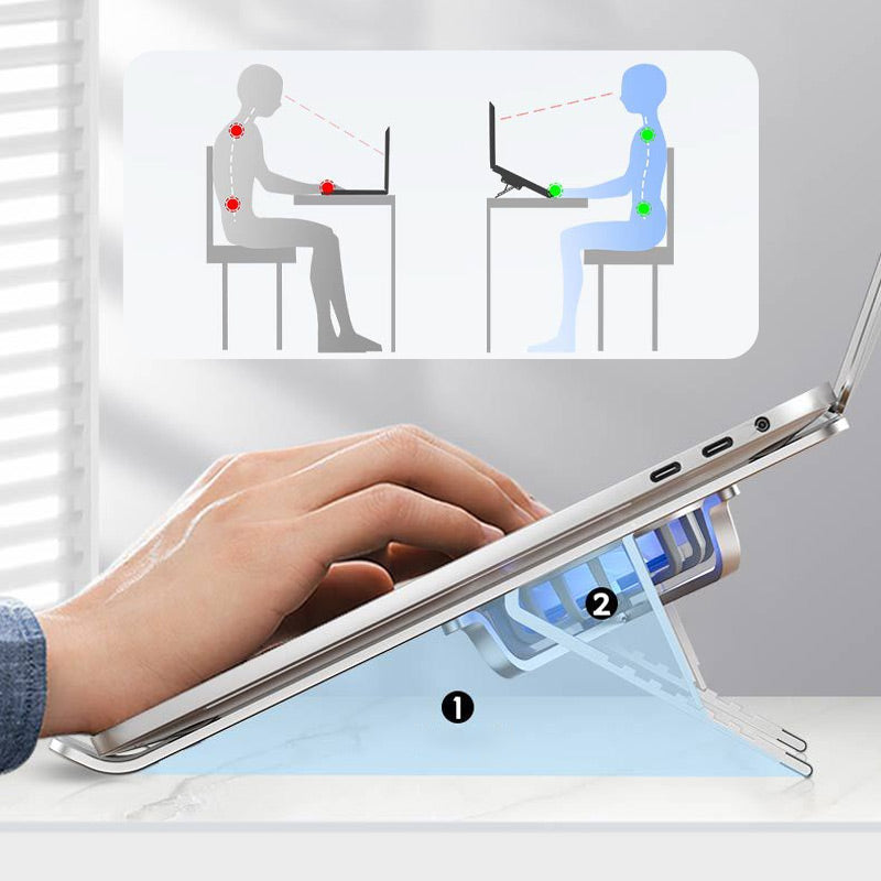 BowLift | Laptop Heightened Holder with Cooling Fan
