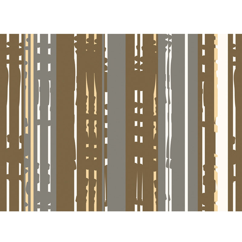 Nordic Modern Rug in Brown with Abstract Stripe Pattern Rug Polyester Pet-Friendly Rug for Home Decor | Bowlift