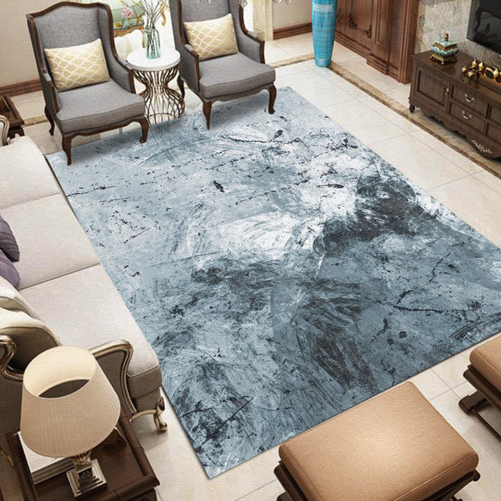 Nordic Modern Carpet in Gray and Purple Abstract Splash Pattern Carpet Polyester Washable Carpet for Home Decor | Bowlift