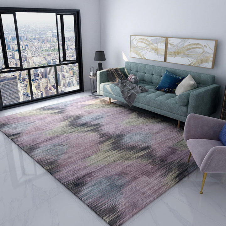Minimalist Modern Rug in Brown and Pink Abstract Pattern Rug Polyester Pet-Friendly Rug for Home Decor | Bowlift