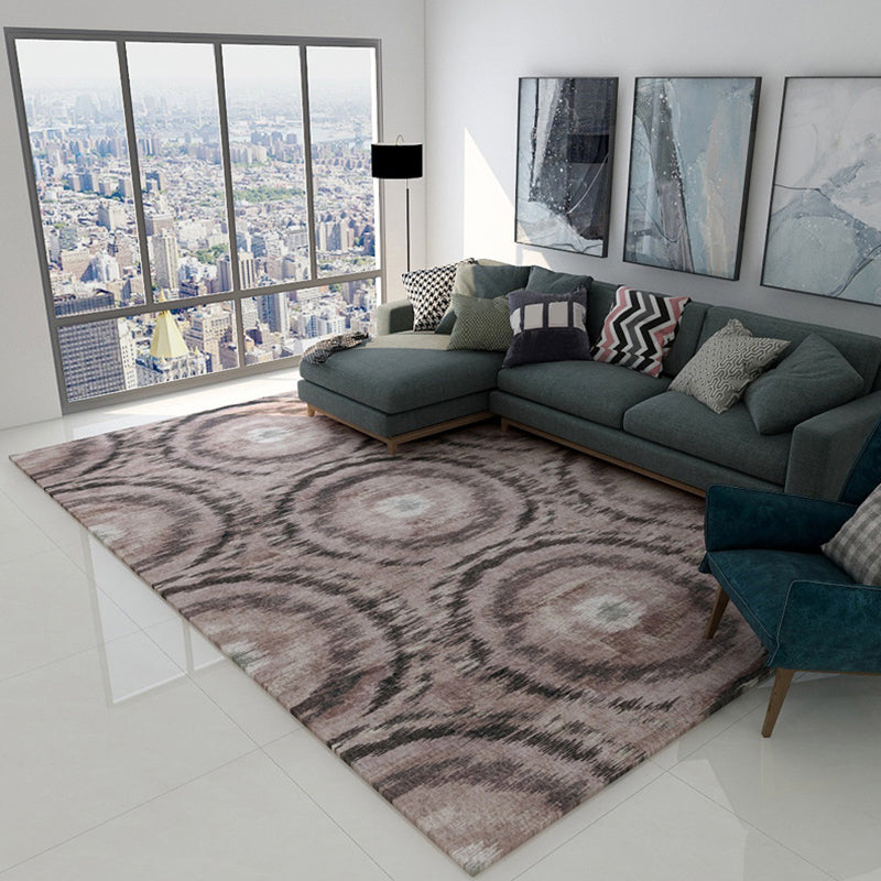 Minimalist Modern Rug in Brown and Pink Abstract Pattern Rug Polyester Pet-Friendly Rug for Home Decor | Bowlift