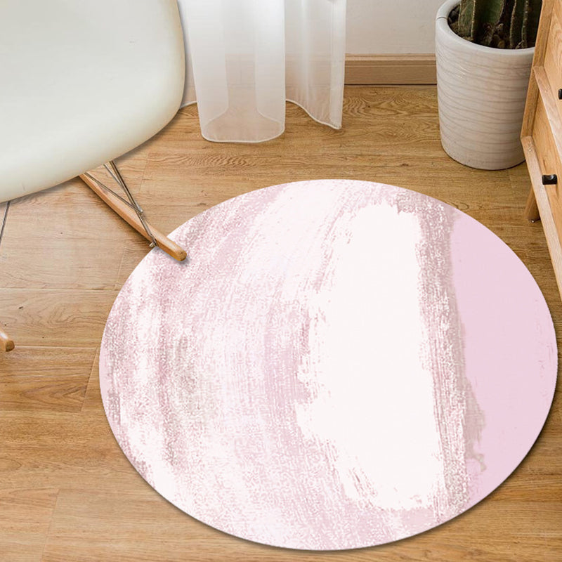 Modern living room rug in grey and pink Abstract Painting Print rug Polyester non-slip area rug | Bowlift