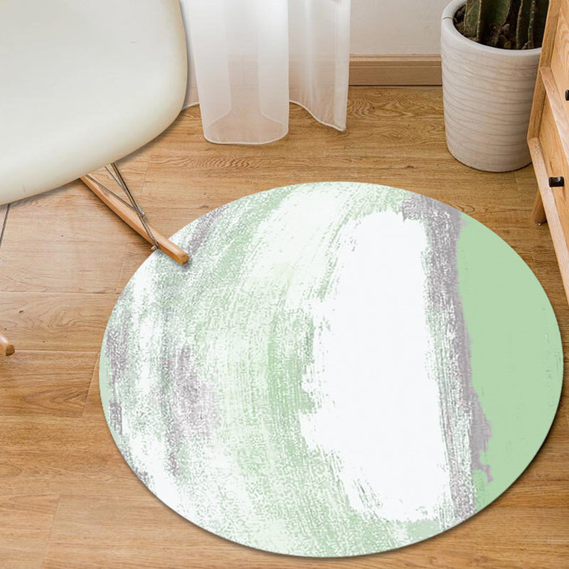 Modern living room rug in grey and pink Abstract Painting Print rug Polyester non-slip area rug | Bowlift