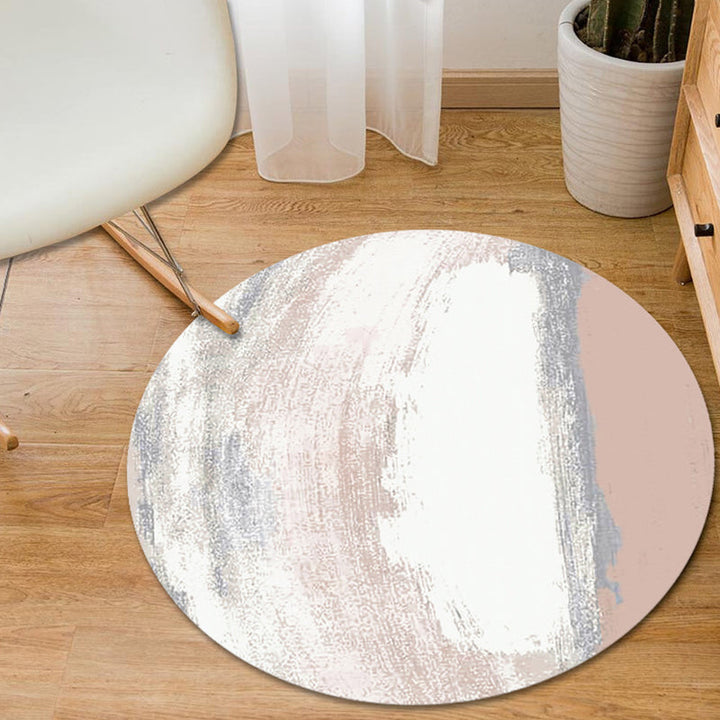 Modern living room rug in grey and pink Abstract Painting Print rug Polyester non-slip area rug | Bowlift