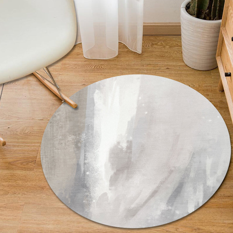 Modern living room rug in grey and pink Abstract Painting Print rug Polyester non-slip area rug | Bowlift