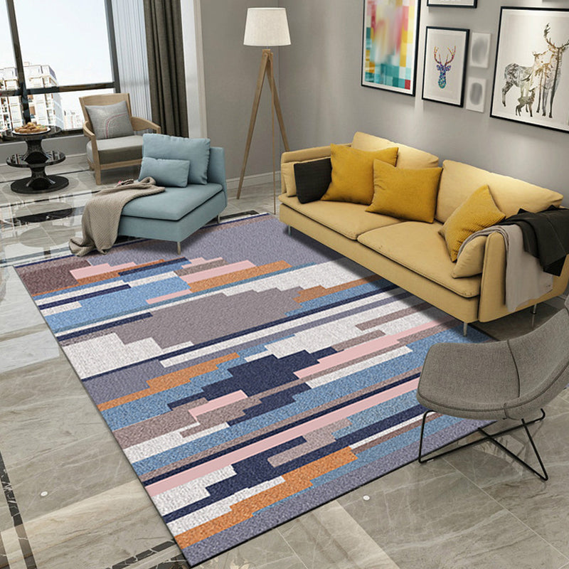 Yellow and black bedroom rug modern geometric triangle square pattern area rug polyester washable rug | Bowlift