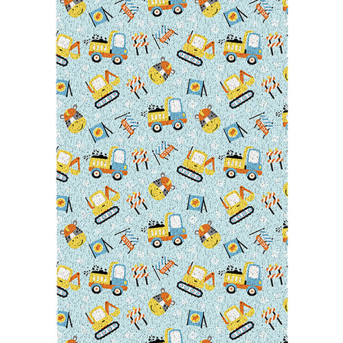BowLift | Kids Children's Room Carpet in Blue Cars & Roads Excavator Zebra Print Carpet PVC Machine Washable Carpet