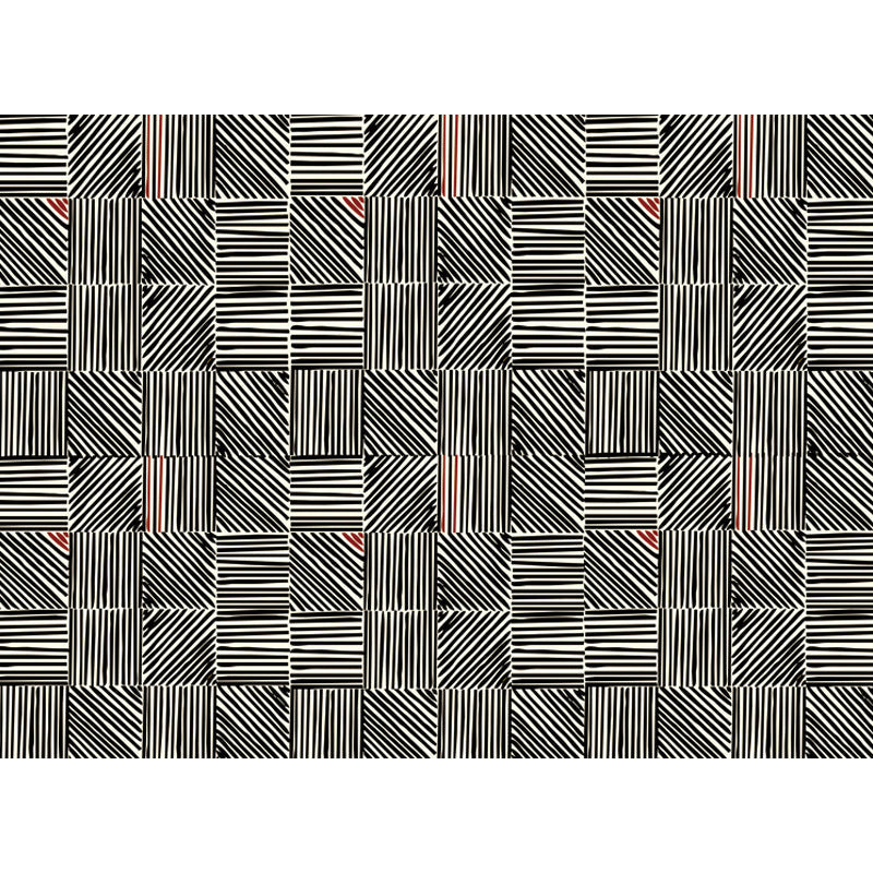 Modern living room rug with black stripe print rug polyester anti-slip back rug | Bowlift