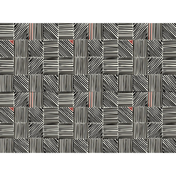 Modern living room rug with black stripe print rug polyester anti-slip back rug | Bowlift